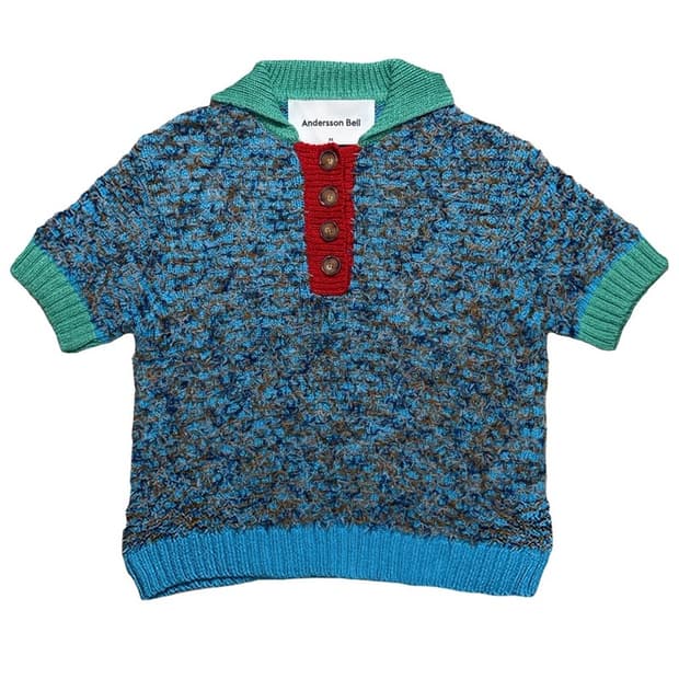 앤더슨벨 요세미티 폴로 니트 탑 블루 XS