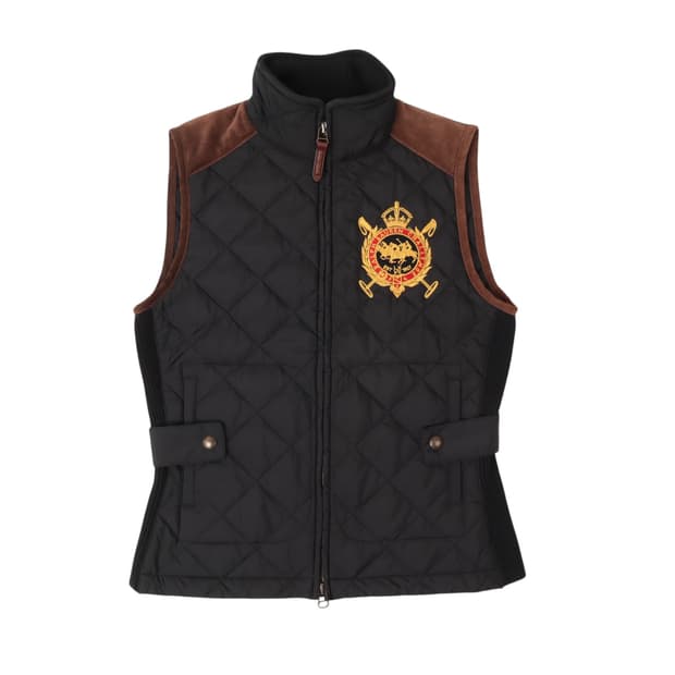 폴로 랄프로렌 크레스트폴로 스웨이드 퀄팅 베스트