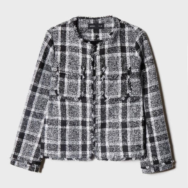 MIXXO 미쏘 블랙 체크 트위드 자켓 66 새제품