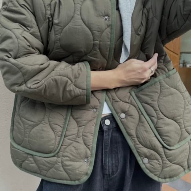 [미 시착 새 상품] 돈비레잇 퀼팅 자켓 카키
