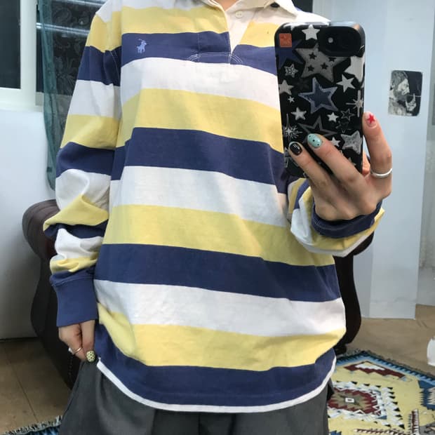 폴로 랄프로렌 스트라이프 긴팔 카라티 