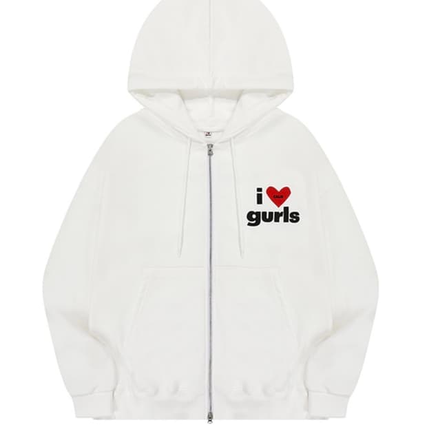애즈이프캘리 걸즈 화이트 후드집업