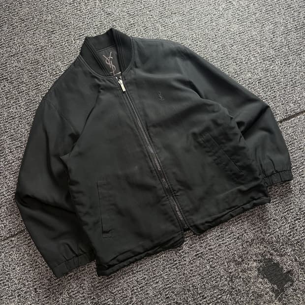 90s YSL 입생로랑 빅로고 블루종 자켓 3059