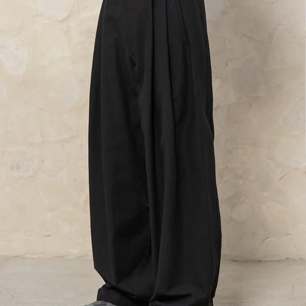 비긴202 코튼 도비 팬츠 워시드 블랙 2size