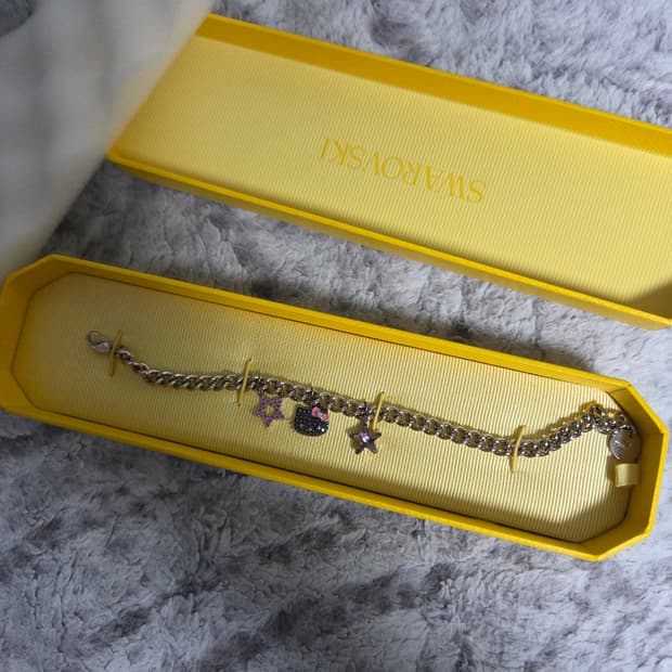 스와로브스키 네온 키티 팔찌