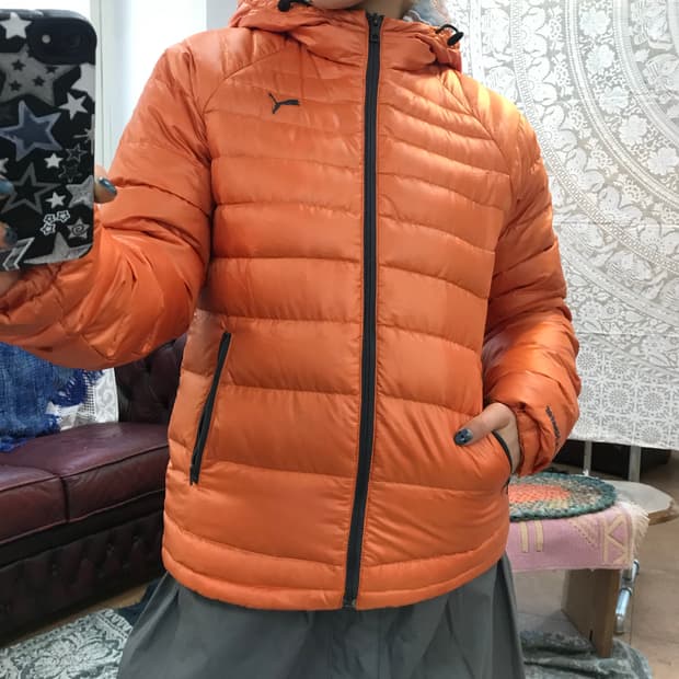 퓨마 여성 구스다운 후드 경량패딩 