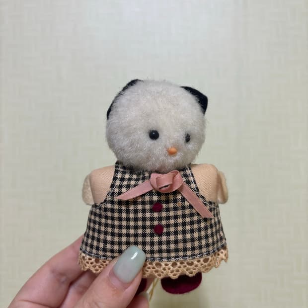 고전 빈티지 쇼와레트로 고양이 뱃지 인형