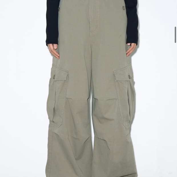 헬레네파리스 로고 니들 파라슈트 팬츠 카키베이지S