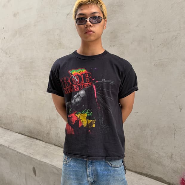 00‘s Bob Marley rap print faded T-shirt