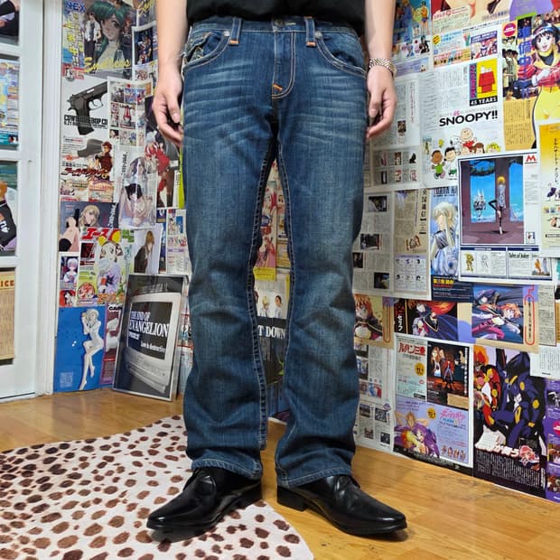 백 포켓 스티치 웨스턴 데님 팬츠