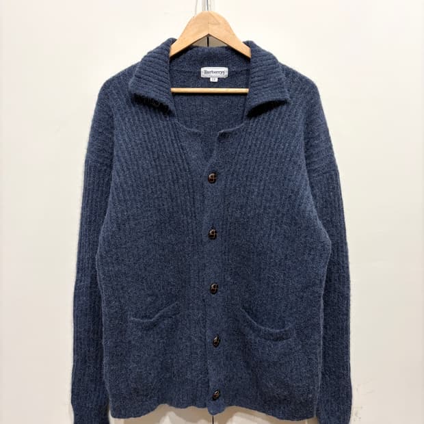 버버리 알파카 모헤어 니트 가디건