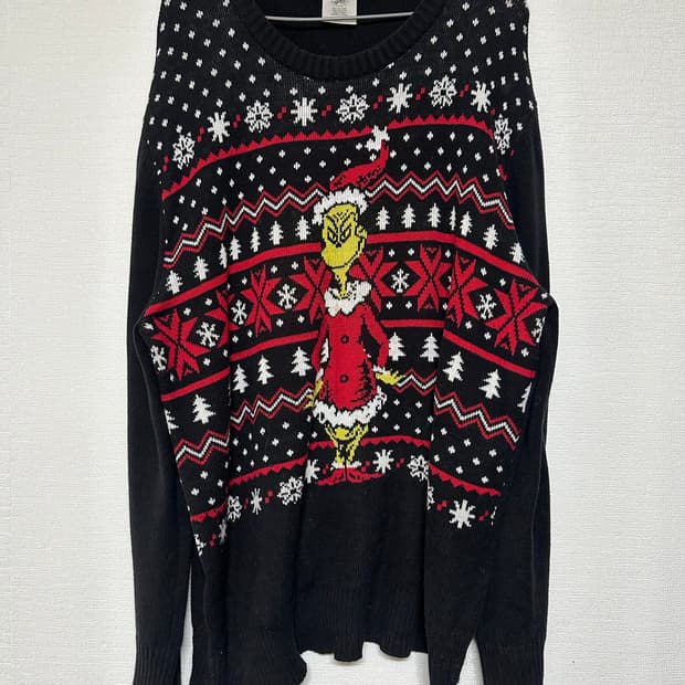 오버사이즈 그린치 크리스마스 니트 미국산