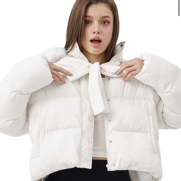 클리시어 스노위 리본 퍼프 패딩 자켓 (새 상품)