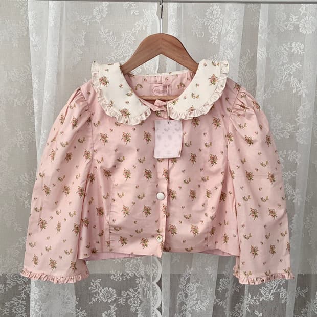 F) 새상품 로브네브 플라워 패턴 블라우스 핑크