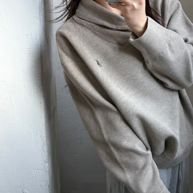 Polo 폴로 랄프로렌 베이지 컬러 숄카라 니트 스웨터