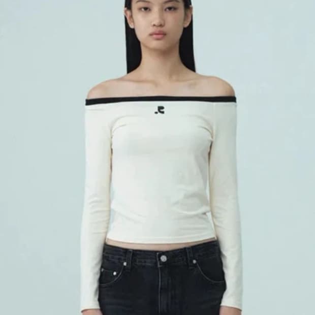 rest&recreation off-shoulder top  cream