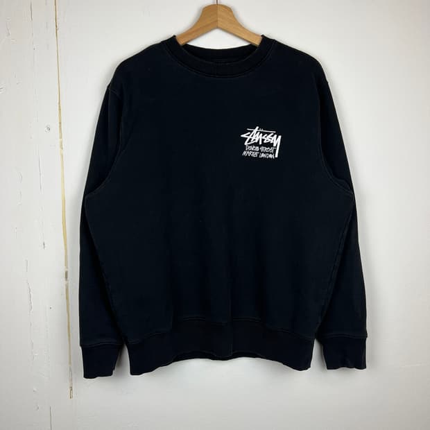 스투시 블랙 로고프린팅 맨투맨 M