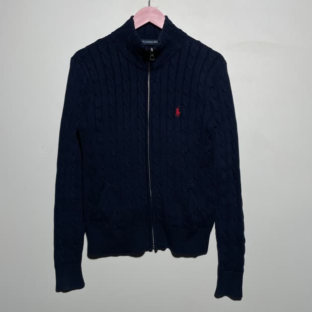 폴로 랄프로렌 꽈배기 니트 집업