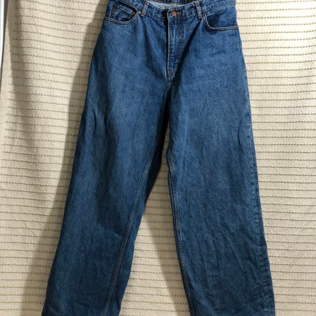 모드나인 MOD7ww 진청 와이드 데님 (30) 밑단 수선