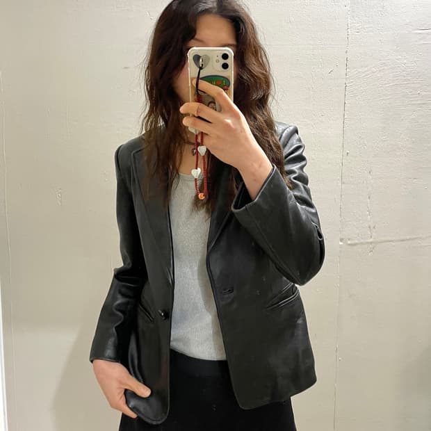 일본 빈티지 양가죽 블레이저 마이