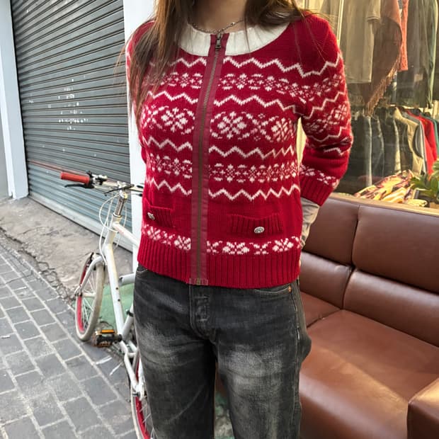 돌체 앤 가바나 노르딕 패턴 니트 가디건