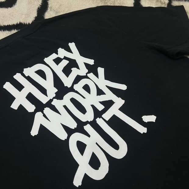 [L]HDEX 워크 아웃 빅로고 반팔/블랙