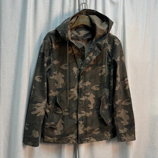 자라 ZARA 카모플라쥬 밀리터리 후드 야상 자켓
