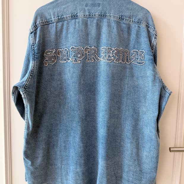 슈프림(SUPREME) 아플리케 데님 셔츠 인디고 25FW