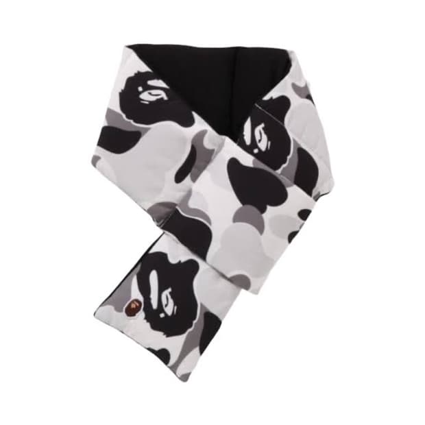 (새상품, 택x) Bape 베이프 ABC 카모 플리스 목도리 그레이