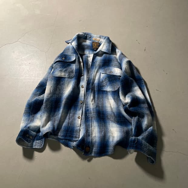 쿤파이 Brushed Check Shirt Jacket