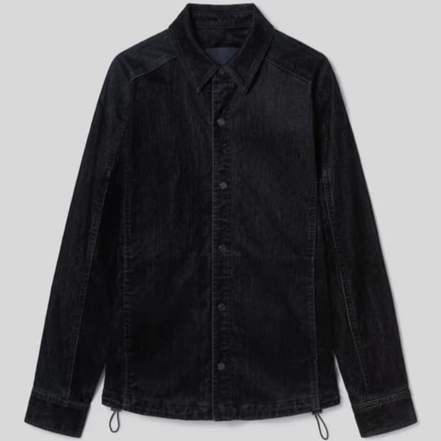 준지 25FW 슬럽벨벳 데님 코치 셔츠 블랙 48