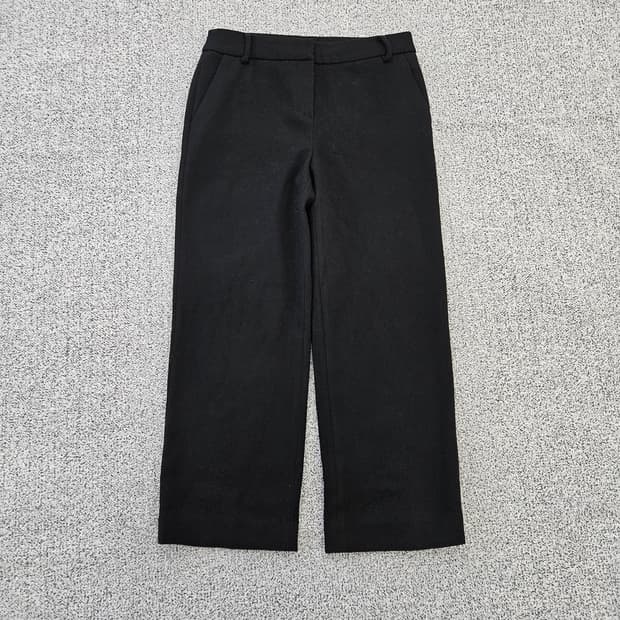 [M] 플라스틱 아일랜드 여성 블랙 기모 와이드 팬츠 0102YH1