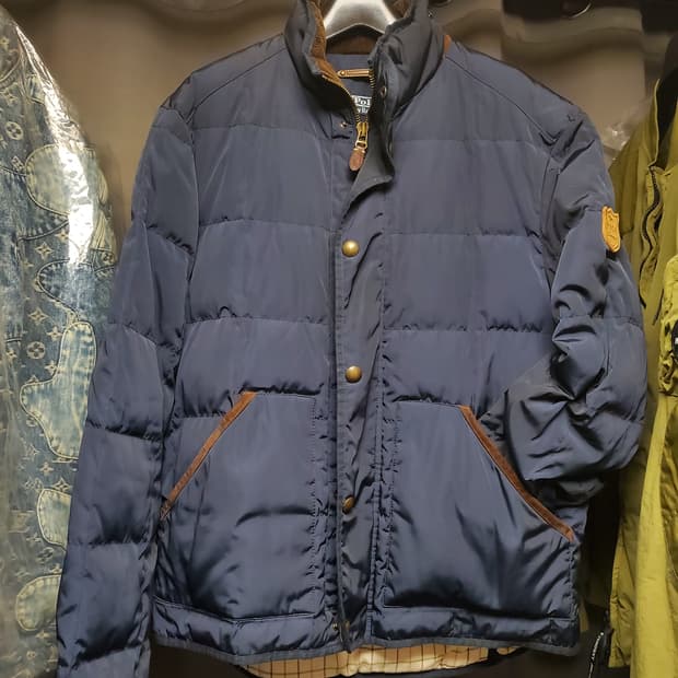 폴로 퀄팅 넥라인 코듀로이 패딩