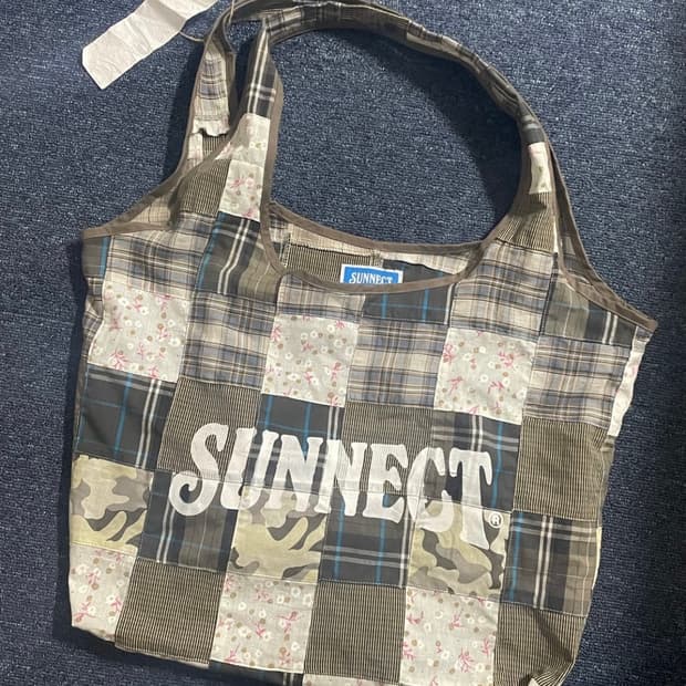 SUNNECT Madras shopper bag Mocha 에코백