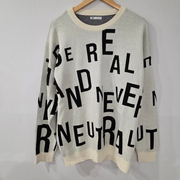 자라 레터링 니트 XL