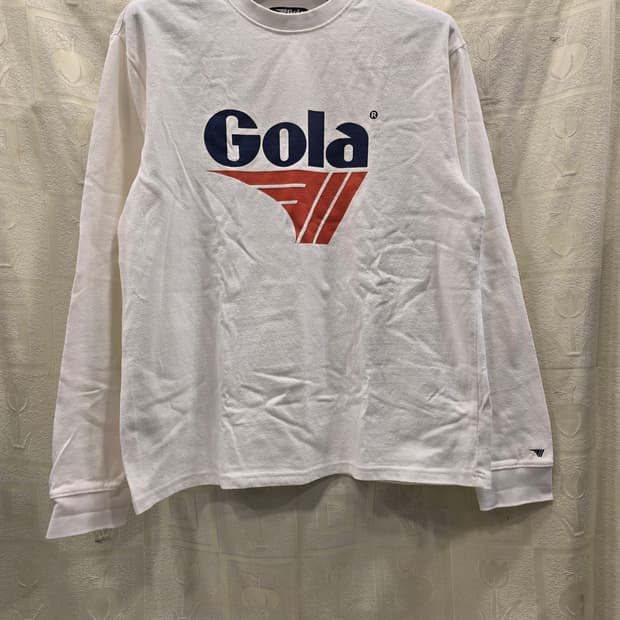 Gola 골라 화이트 로고 긴팔 티셔츠 M (95)