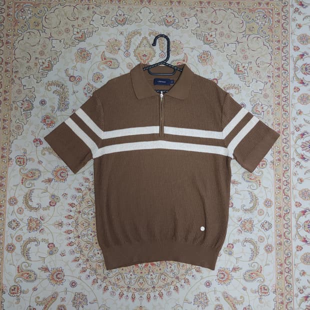 다니엘크레뮤 남성 니트 반팔카라티
100