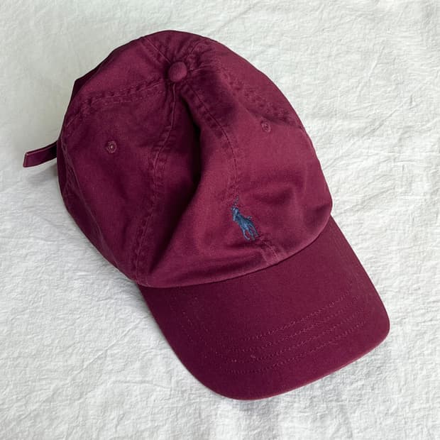 폴로 랄프로렌 버건디 볼캡 모자