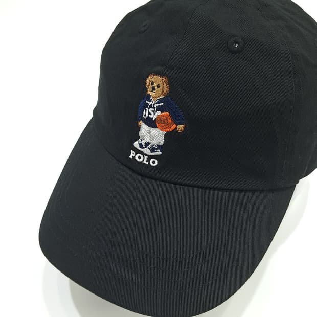 Co722 폴로 랄프로렌 블랙 폴로베어 자수 볼캡 모자