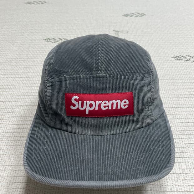 23fw 슈프림 코듀로이 캠프캡 그레이