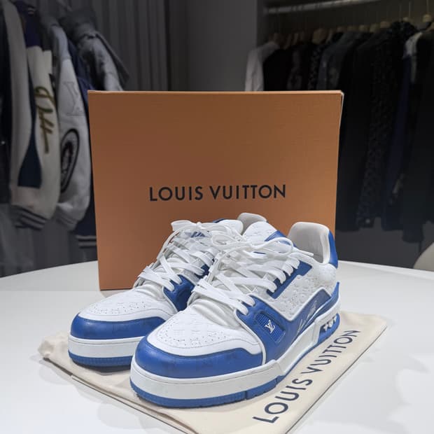 (A/7) / 루이비통 LV 모노그램 트레이너 스니커즈 블루