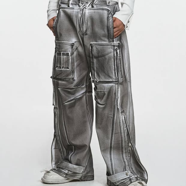 나체 슬레이 워싱 팬츠