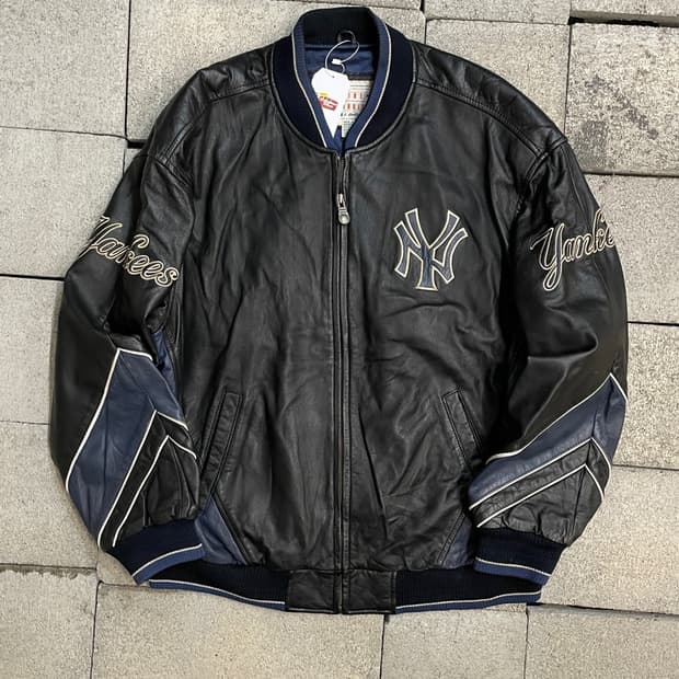 90’s 제뉴인머천다이즈 뉴욕 양키스 레더 자켓