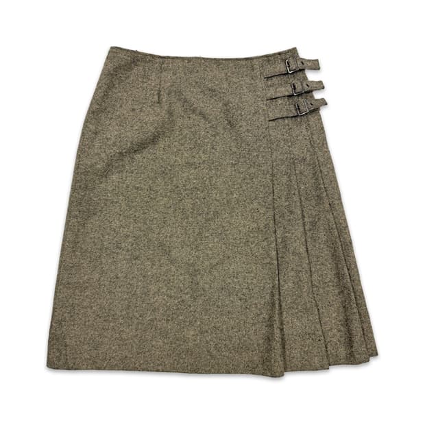 빈티지 Comme Ca Ism 벨트 플리츠 미디 스커트