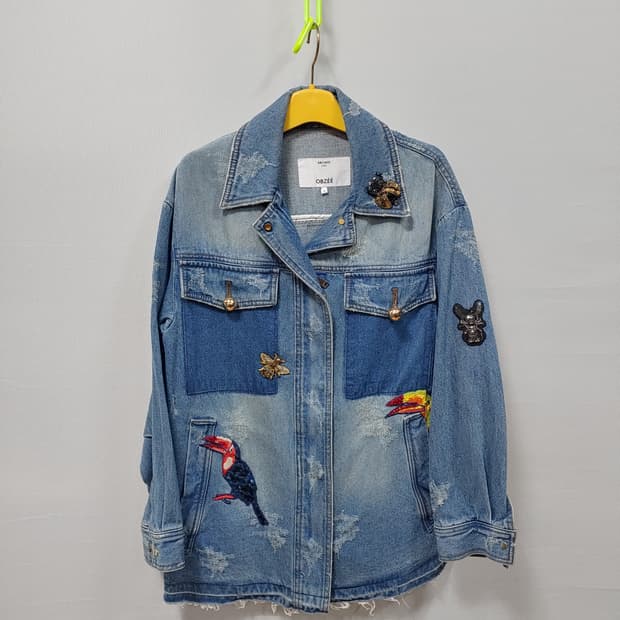 OBZEE 오브제 데님 패치 자켓 청자켓 여성0 44~55