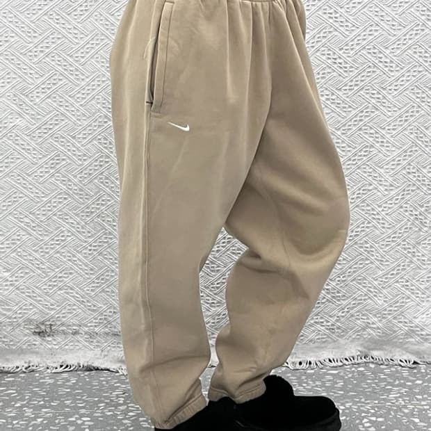 나이키 빈티지 레트로 캐주얼 오트밀 밴딩 스웻팬츠 M C10727