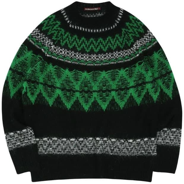 앤더슨벨 블랙썸머플라워니트