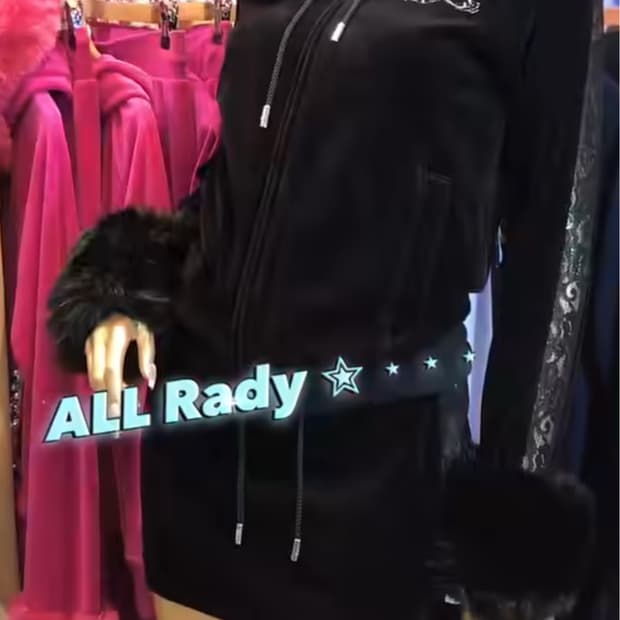 Rady 퍼 셋업 스커트 트레이닝 벨벳 갸루 오네
