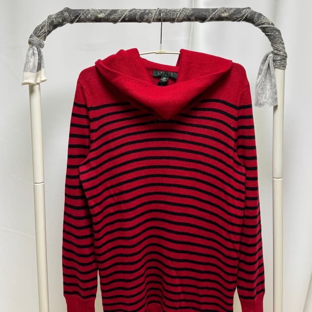 loose-neck striped turtleneck knit