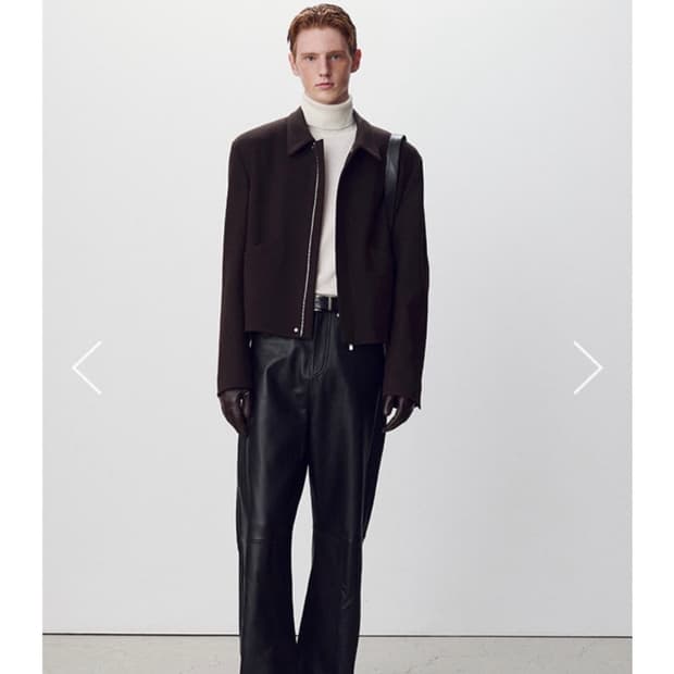 [L] 토니웩 버진 울 크롭 블루종 자켓 다크브라운